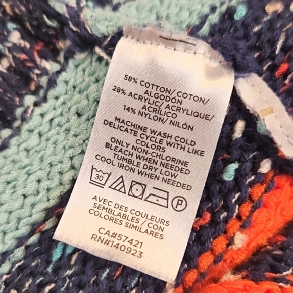 Womens Lou & Grey for LOFT blue spotted colorful stripe sweater tank size Large - Picture 14 of 15